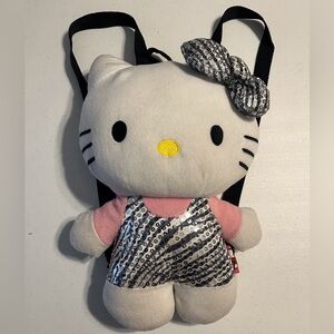 Hello Kitty Plush Backpack with Pink and Silver Accents